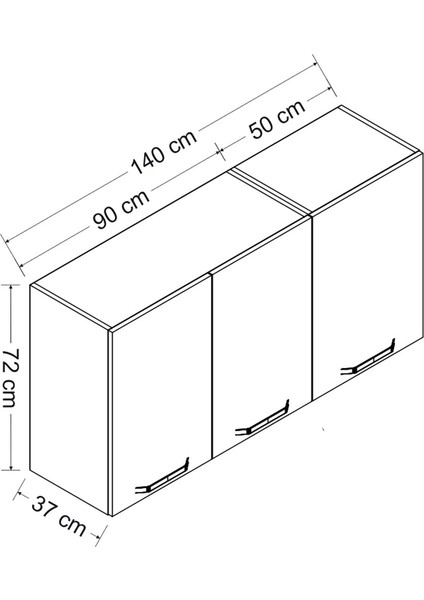 140 cm Mutfak Dolabı Beyaz 140-B1-ÜST Modül