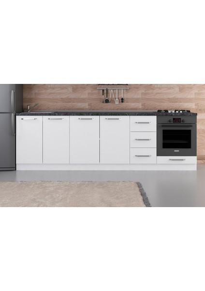 270 cm Mutfak Dolabı Beyaz 270-B6-ALT Modül