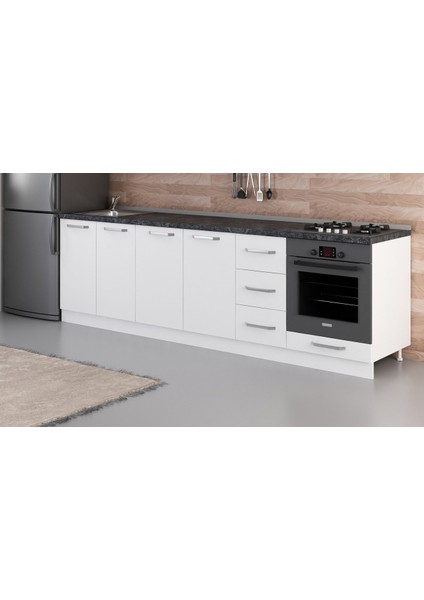 270 cm Mutfak Dolabı Beyaz 270-B6-ALT Modül