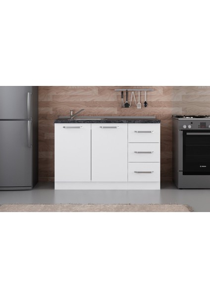 130 cm Mutfak Dolabı Beyaz 130-B2-ALT Modül