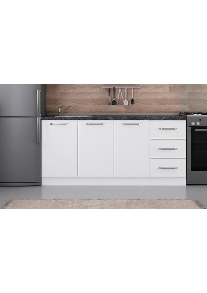 180 cm Mutfak Dolabı Beyaz 180-B2-ALT Modül