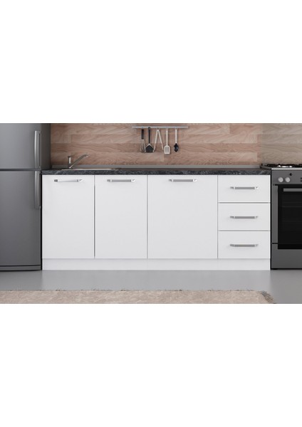 195 cm Mutfak Dolabı Beyaz 195-B1 -Alt Modül