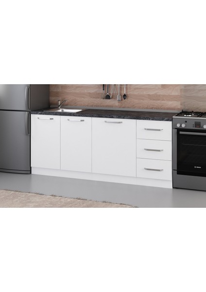195 cm Mutfak Dolabı Beyaz 195-B1 -Alt Modül