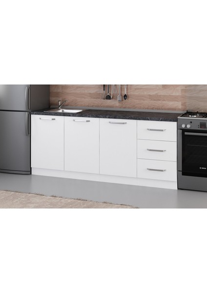 200 cm Mutfak Dolabı Beyaz 200-B2-ALT Modül