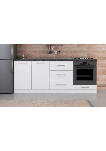 210 cm Mutfak Dolabı Beyaz 210-B3-ALT Modül