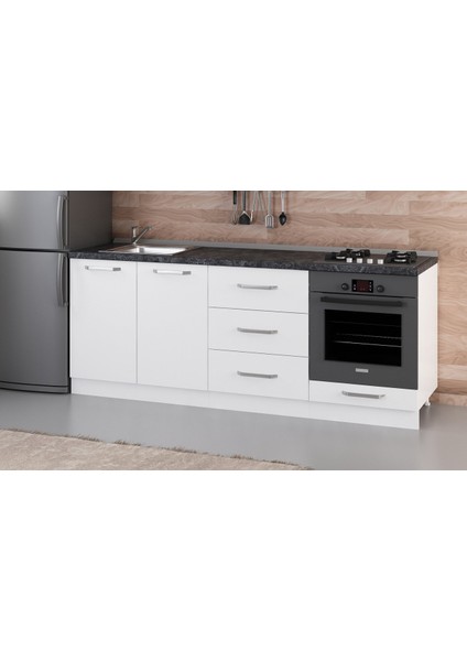 210 cm Mutfak Dolabı Beyaz 210-B3-ALT Modül