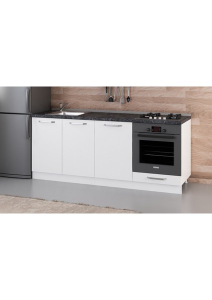 200 cm Mutfak Dolabı Beyaz 200-B6-ALT Modül