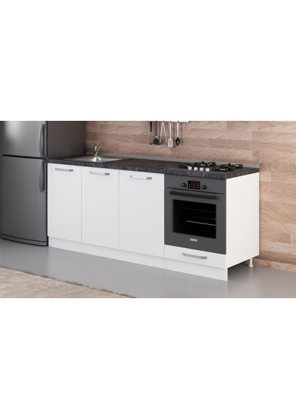 200 cm Mutfak Dolabı Beyaz 200-B6-ALT Modül