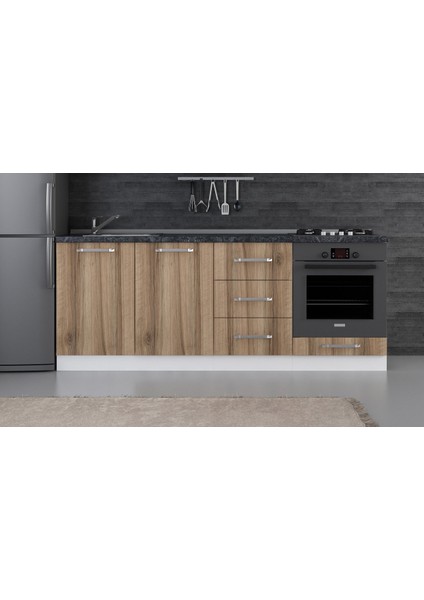 210 cm Mutfak Dolabı Beyaz Dore 210-D6-ALT Modül
