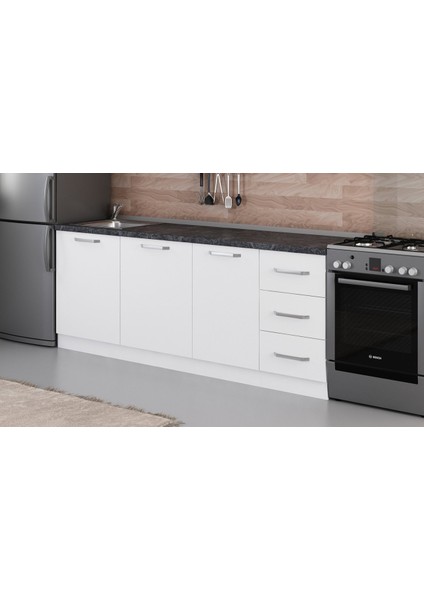 215 cm Mutfak Dolabı Beyaz 215-B2-ALT Modül