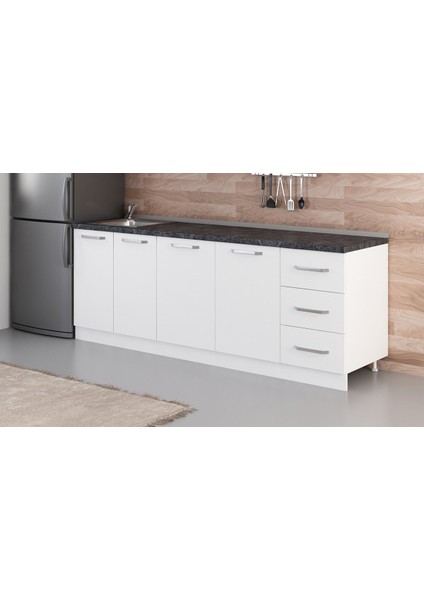 225 cm Mutfak Dolabı Beyaz 225-B1-ALT Modül