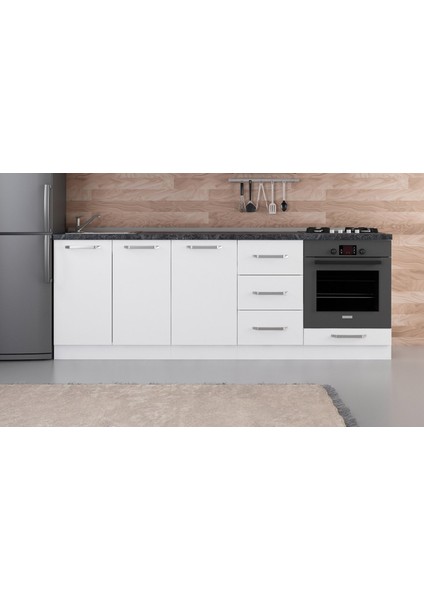 230 cm Mutfak Dolabı Beyaz 230-B6-ALT Modül