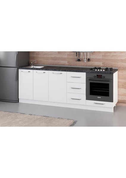 230 cm Mutfak Dolabı Beyaz 230-B6-ALT Modül