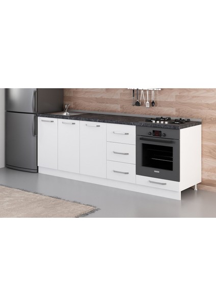 230 cm Mutfak Dolabı Beyaz 230-B6-ALT Modül