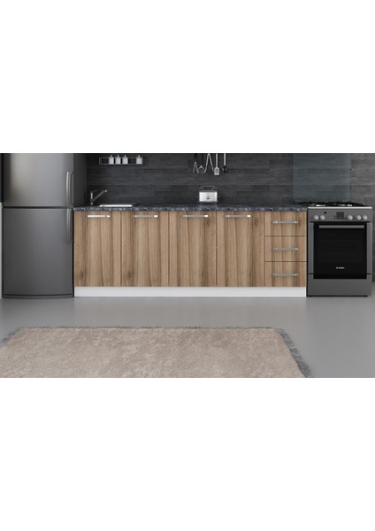220 cm Mutfak Dolabı Beyaz Dore 220-D3-ALT Modül