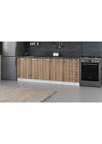 220 cm Mutfak Dolabı Beyaz Dore 220-D3-ALT Modül