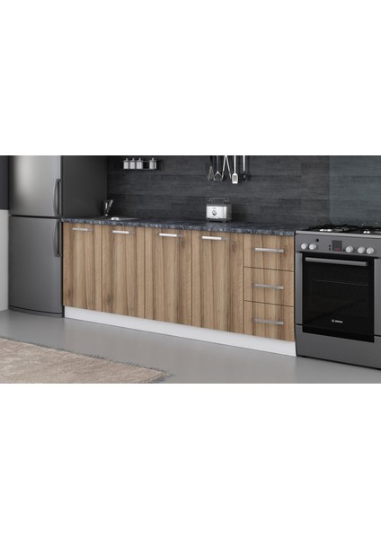220 cm Mutfak Dolabı Beyaz Dore 220-D3-ALT Modül