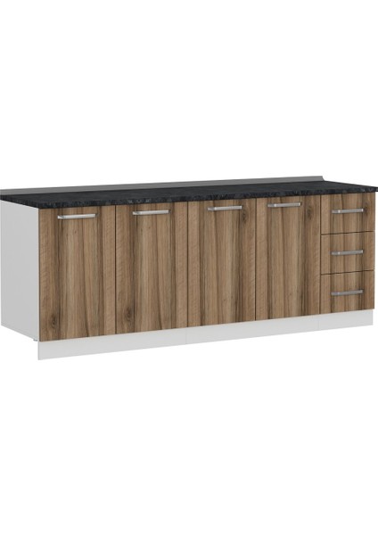 220 cm Mutfak Dolabı Beyaz Dore 220-D3-ALT Modül