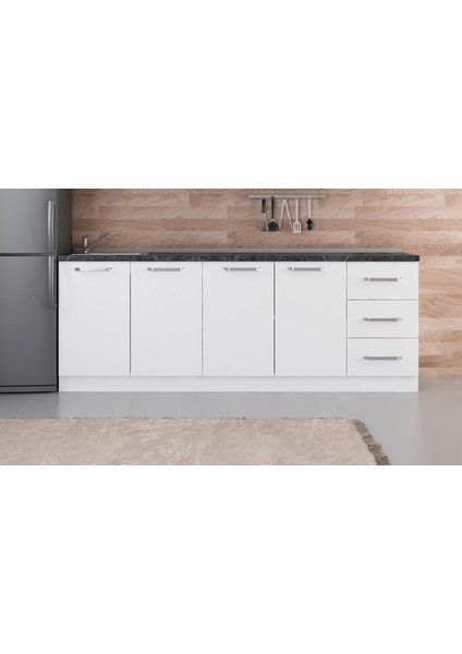 225 cm Mutfak Dolabı Beyaz 225-B2-ALT Modül