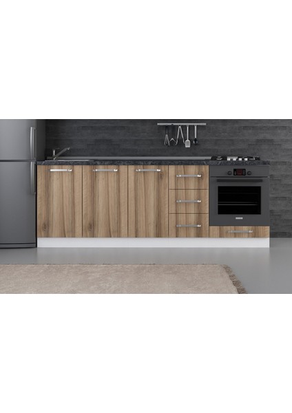 230 cm Mutfak Dolabı Beyaz Dore 230-D3-ALT Modül
