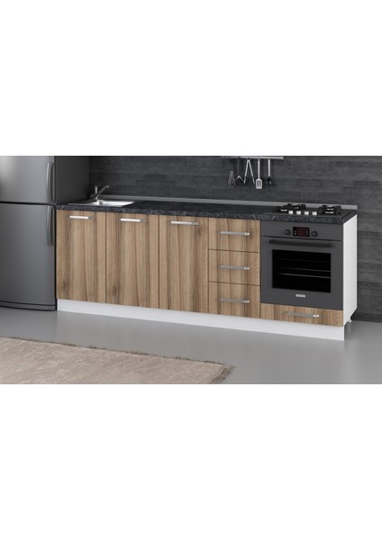 230 cm Mutfak Dolabı Beyaz Dore 230-D3-ALT Modül