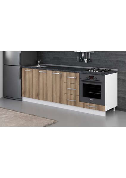 230 cm Mutfak Dolabı Beyaz Dore 230-D3-ALT Modül