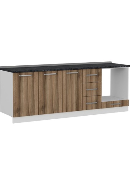 230 cm Mutfak Dolabı Beyaz Dore 230-D3-ALT Modül