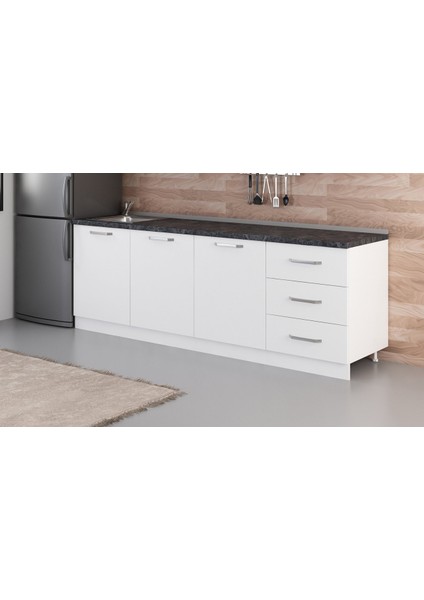 240 cm Mutfak Dolabı Beyaz 240-B3-ALT Modül