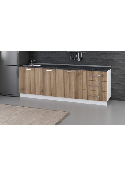240 cm Mutfak Dolabı Beyaz Dore 240-D3-ALT Modül
