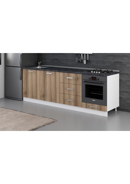 240 cm Mutfak Dolabı Beyaz Dore 240-D7-ALT Modül