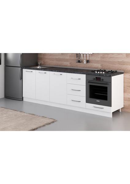 250 cm Mutfak Dolabı Beyaz 250-B3-ALT Modül modelleri