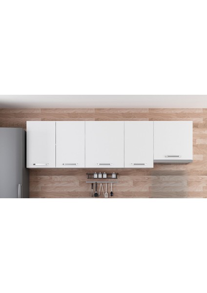255 cm Mutfak Dolabı Beyaz 255-B4-ÜST Modül