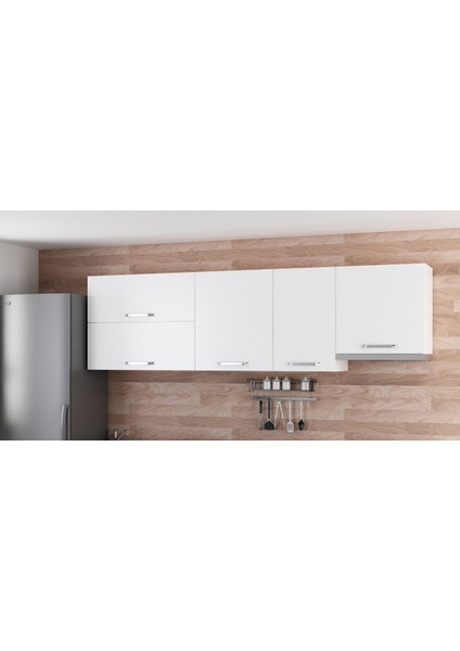 255 cm Mutfak Dolabı Beyaz 255-B8-ÜST Modül