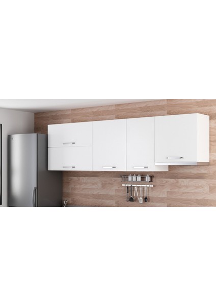 255 cm Mutfak Dolabı Beyaz 255-B8-ÜST Modül