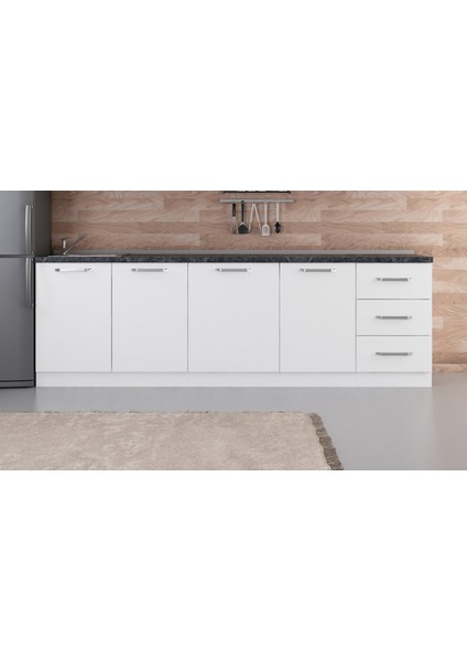 260 cm Mutfak Dolabı Beyaz 260-B2-ALT Modül