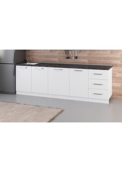 260 cm Mutfak Dolabı Beyaz 260-B2-ALT Modül