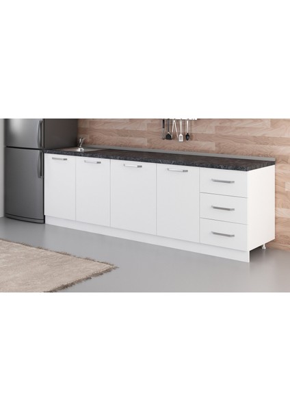 260 cm Mutfak Dolabı Beyaz 260-B2-ALT Modül