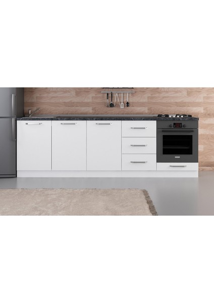 260 cm Mutfak Dolabı Beyaz 260-B6-ALT Modül