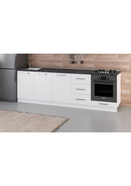260 cm Mutfak Dolabı Beyaz 260-B6-ALT Modül