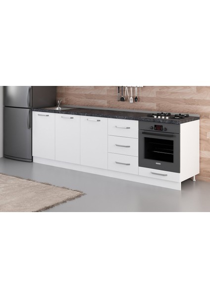 260 cm Mutfak Dolabı Beyaz 260-B6-ALT Modül
