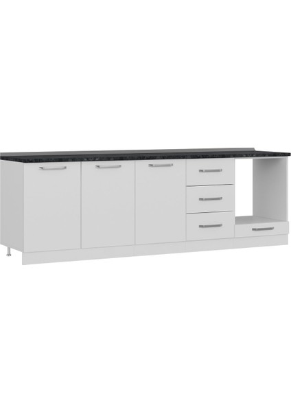 260 cm Mutfak Dolabı Beyaz 260-B6-ALT Modül