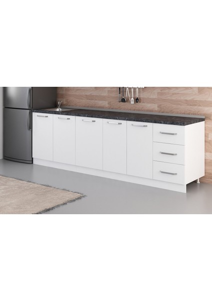 265 cm Mutfak Dolabı Beyaz 265-B1-ALT Modül