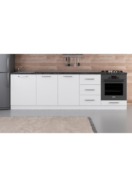 270 cm Mutfak Dolabı Beyaz 270-B3-ALT Modül