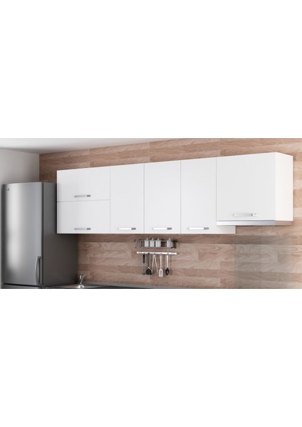 270 cm Mutfak Dolabı Beyaz 270-B7-ÜST Modül