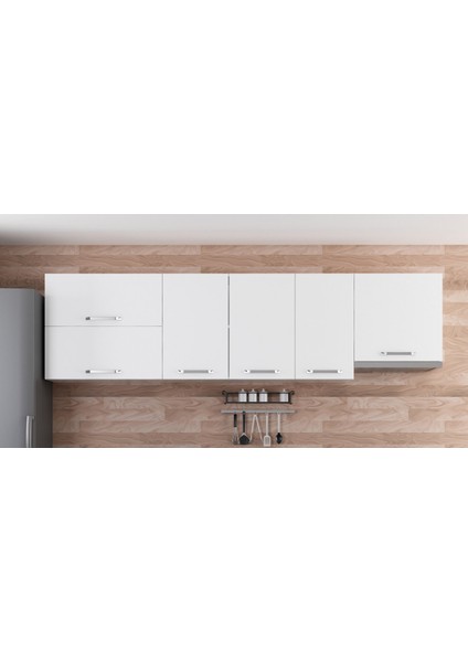 270 cm Mutfak Dolabı Beyaz 270-B8-ÜST Modül