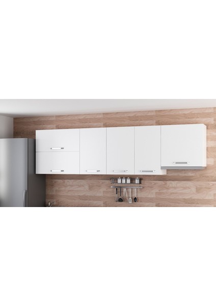 270 cm Mutfak Dolabı Beyaz 270-B8-ÜST Modül