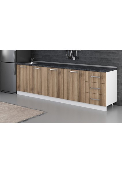 270 cm Mutfak Dolabı Beyaz Dore 270-D2-ALT Modül