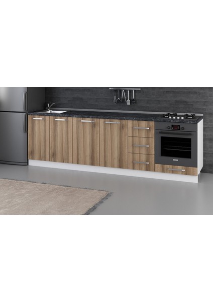 270 cm Mutfak Dolabı Beyaz Dore 270-D6-ALT Modül