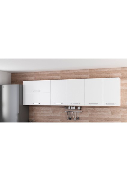 280 cm Mutfak Dolabı Beyaz 280-B1-ÜST Modül