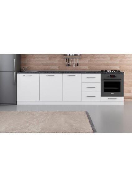 280 cm Mutfak Dolabı Beyaz 280-B3-ALT Modül